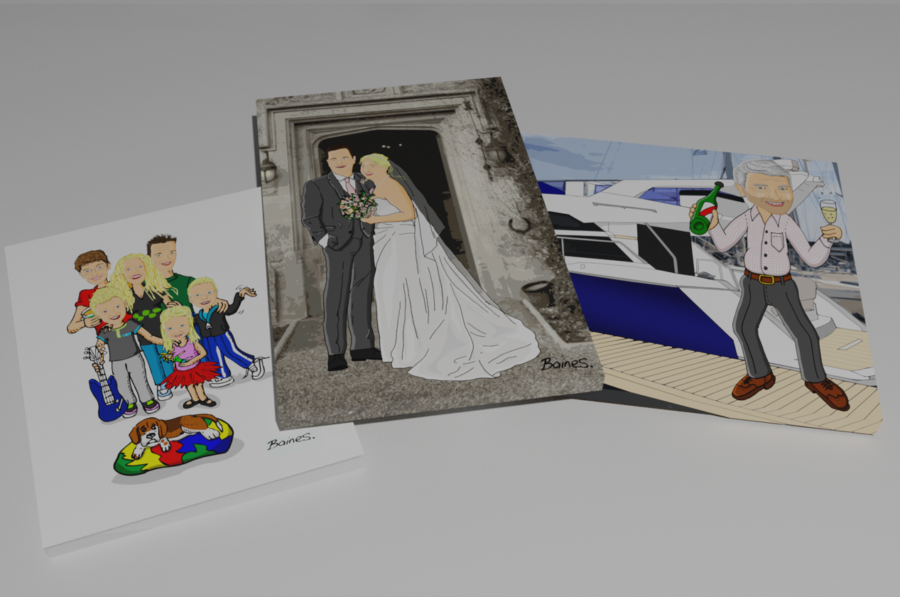 People often get these drawings printed on canvas examples of commissions art portraits