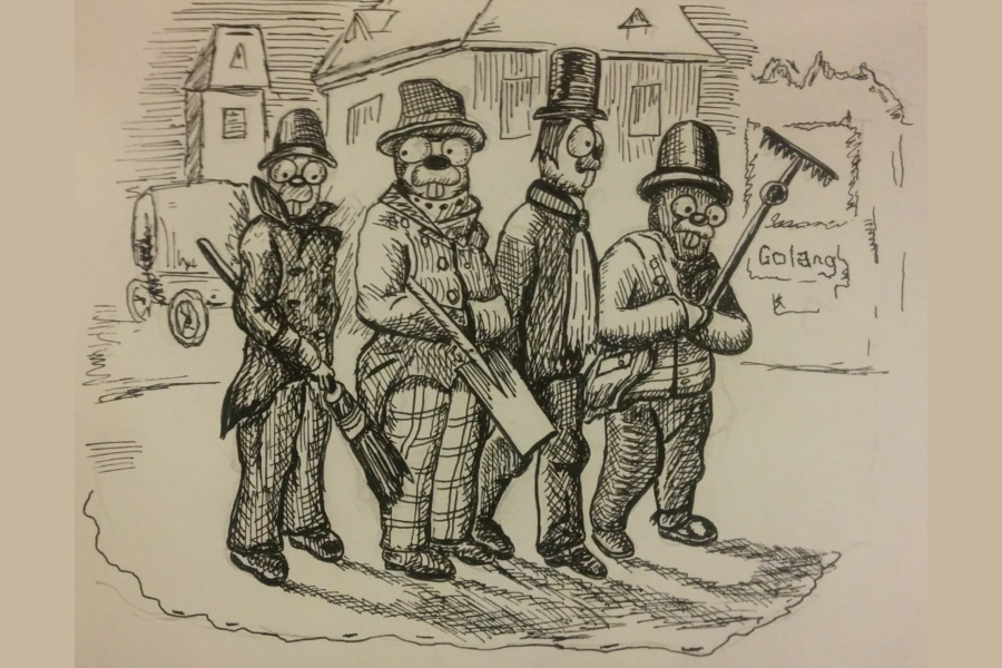 Victorian etching gopher